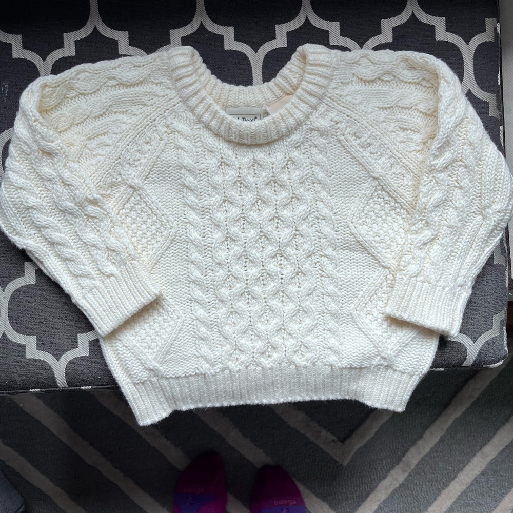 L.L. Bean Cream Cable Knit Sweater